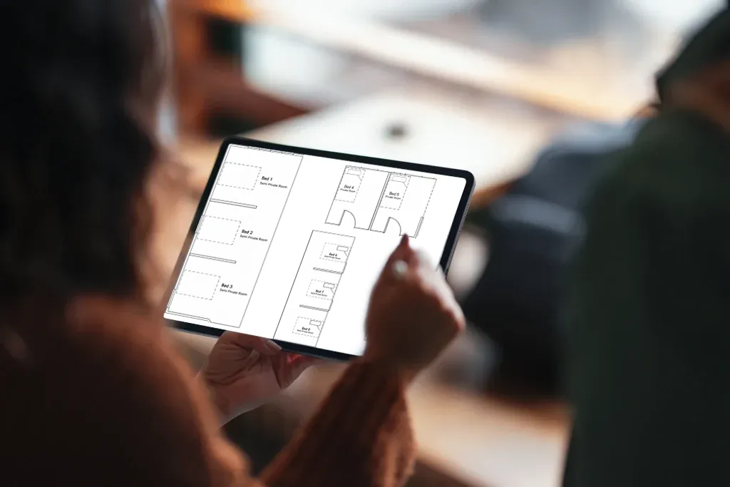 Desert Bloom floor plan smart tablet